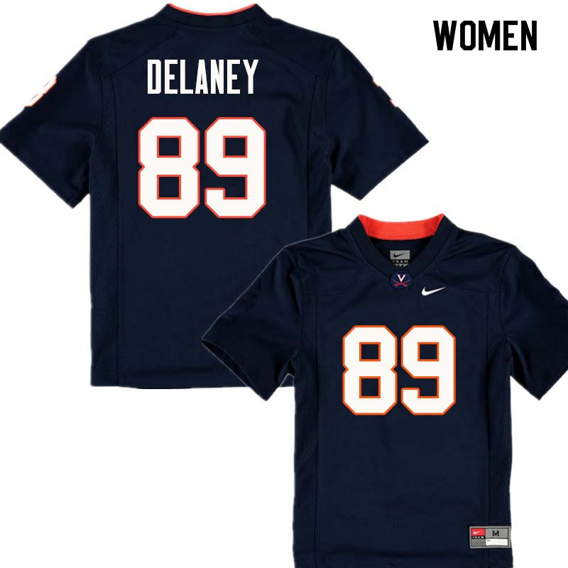 Women #89 Brian Delaney Virginia Cavaliers College Football Jerseys Sale-Navy - Click Image to Close